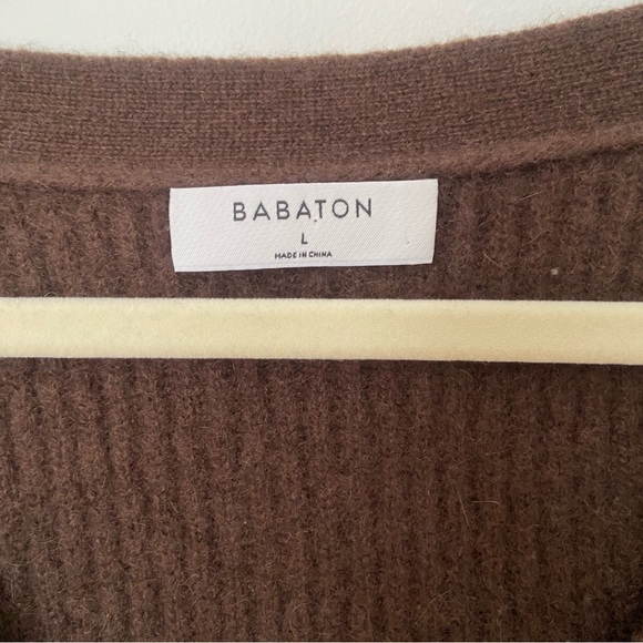 Aritzia Babaton Luxe Cashmere Canberra Cardigan in Coffee Bean Brown size Large - Picture 6 of 12